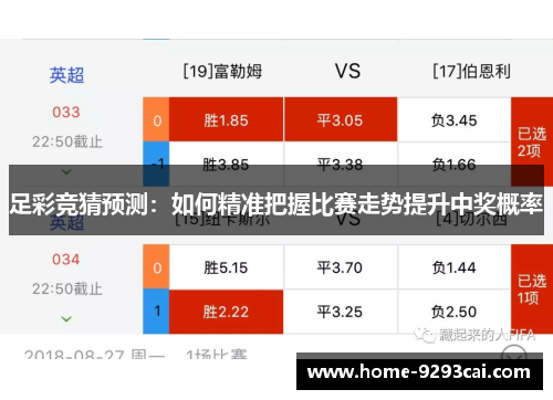 足彩竞猜预测：如何精准把握比赛走势提升中奖概率